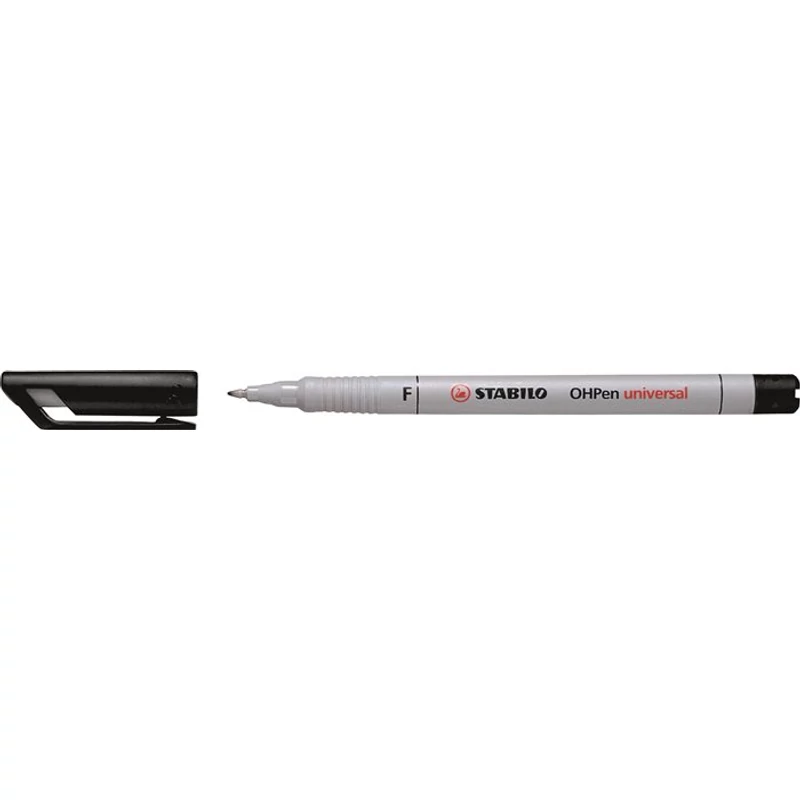Alkoholmentes marker, OHP, 0,7 mm, STABILO "OHPen F", fekete