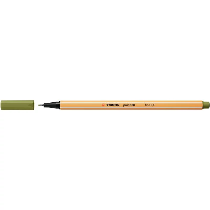 Tűfilc, 0,4 mm, STABILO "Point 88", sárzöld