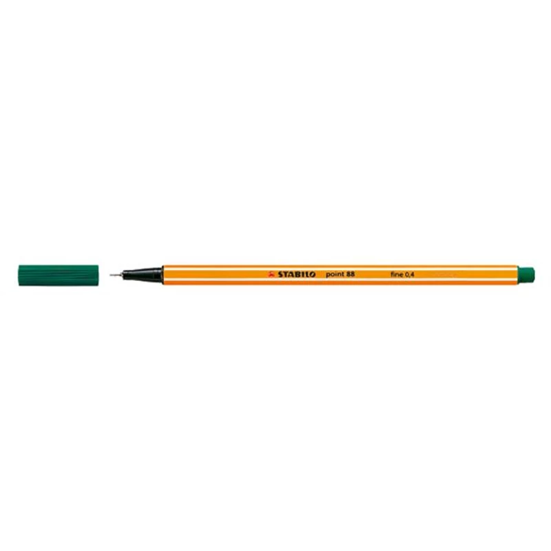 Tűfilc, 0,4 mm, STABILO "Point 88", fenyőzöld