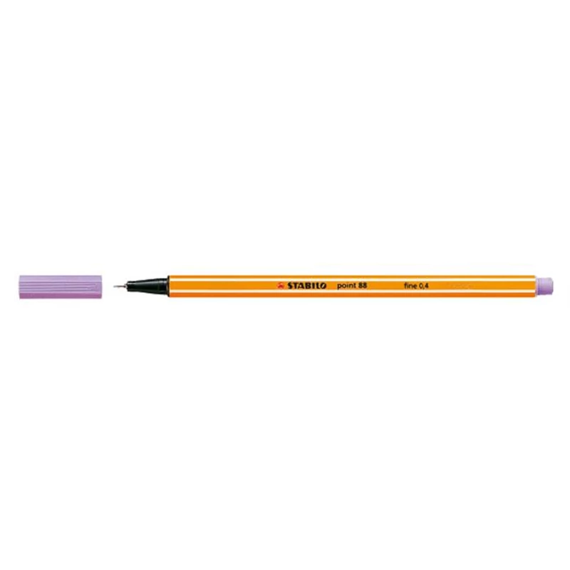 Tűfilc, 0,4 mm, STABILO "Point 88", pasztell-lila