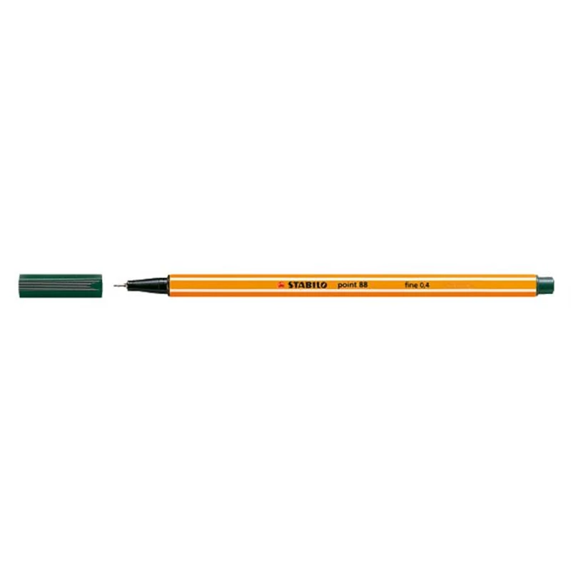 Tűfilc, 0,4 mm, STABILO "Point 88", sötétzöld