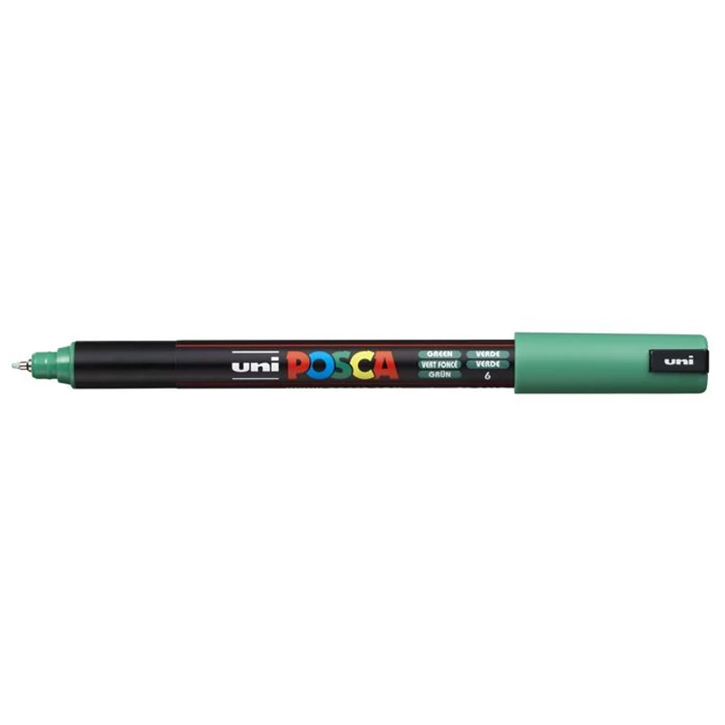 Dekormarker, 0,7 mm, UNI "Posca PC-1MR", zöld
