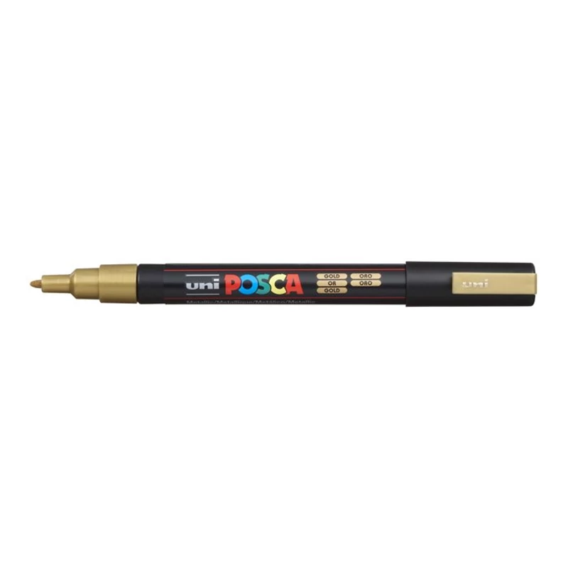 Dekormarker, 0,9-1,3 mm, UNI "Posca PC-3M", arany