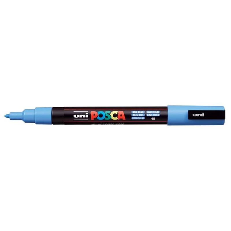 Dekormarker, 0,9-1,3 mm, UNI "Posca PC-3M", égszínkék