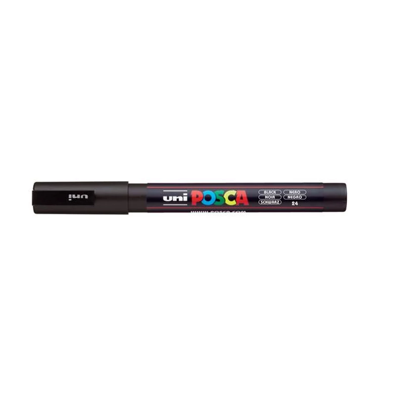 Dekormarker, 0,9-1,3 mm, UNI "Posca PC-3M", fekete
