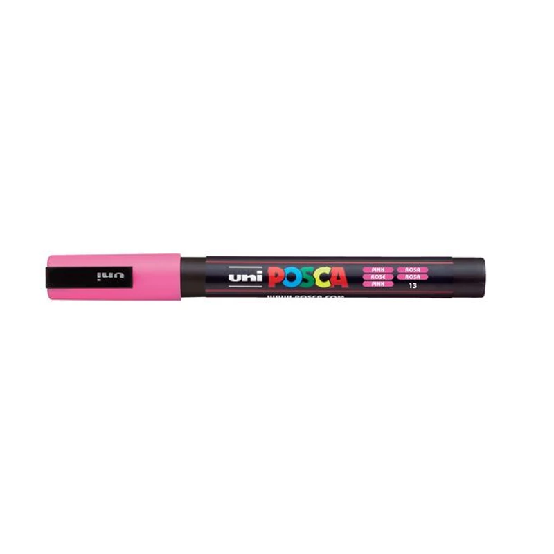 Dekormarker, 0,9-1,3 mm, UNI "Posca PC-3M", rózsaszín