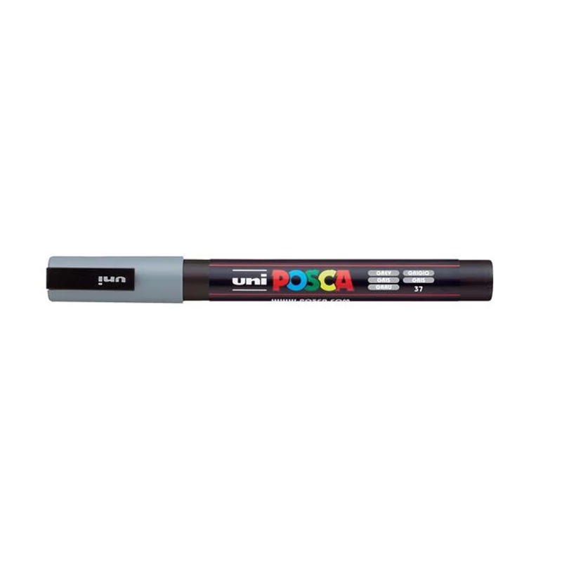 Dekormarker, 0,9-1,3 mm, UNI "Posca PC-3M", szürke