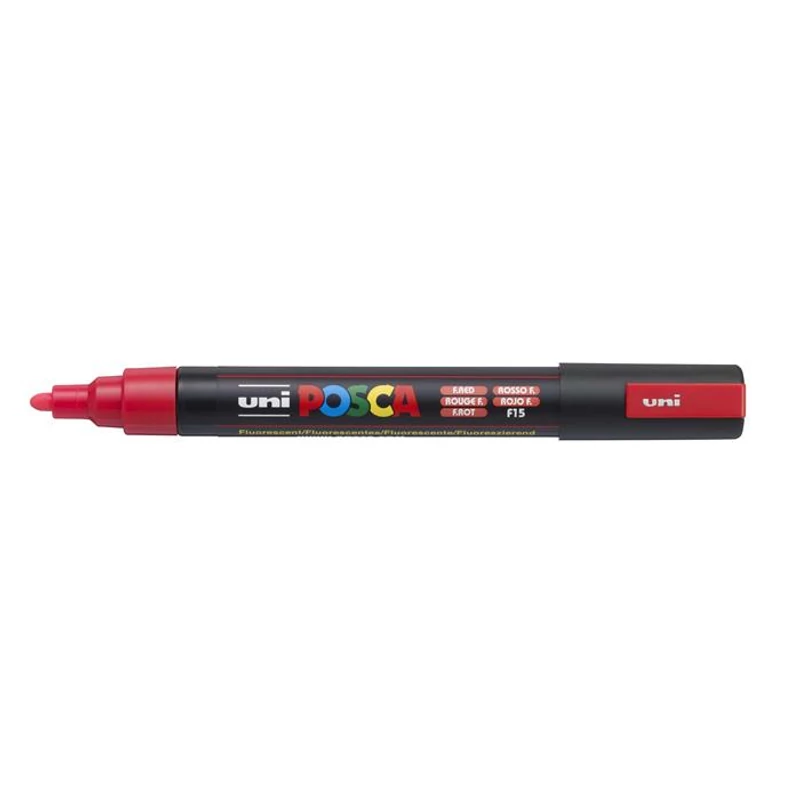 Dekormarker, 1,8-2,5 mm, UNI "Posca PC-5M", fluor piros