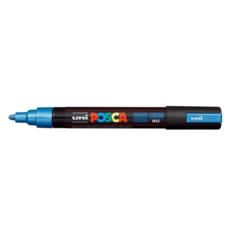 Dekormarker, 1,8-2,5 mm, UNI "Posca PC-5M", metálkék