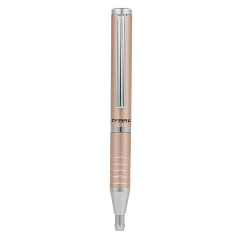 Golyóstoll, 0,24 mm, teleszkópos, rose gold színű tolltest, ZEBRA "SL-F1", kék