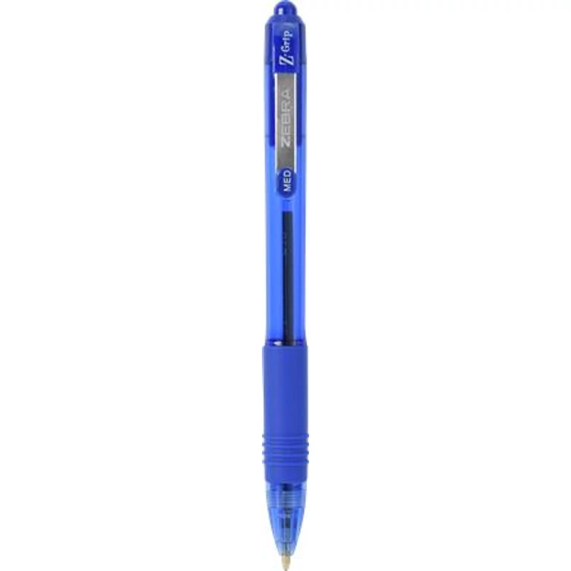 Golyóstoll, 0,27 mm, nyomógombos, ZEBRA "Z-Grip", kék
