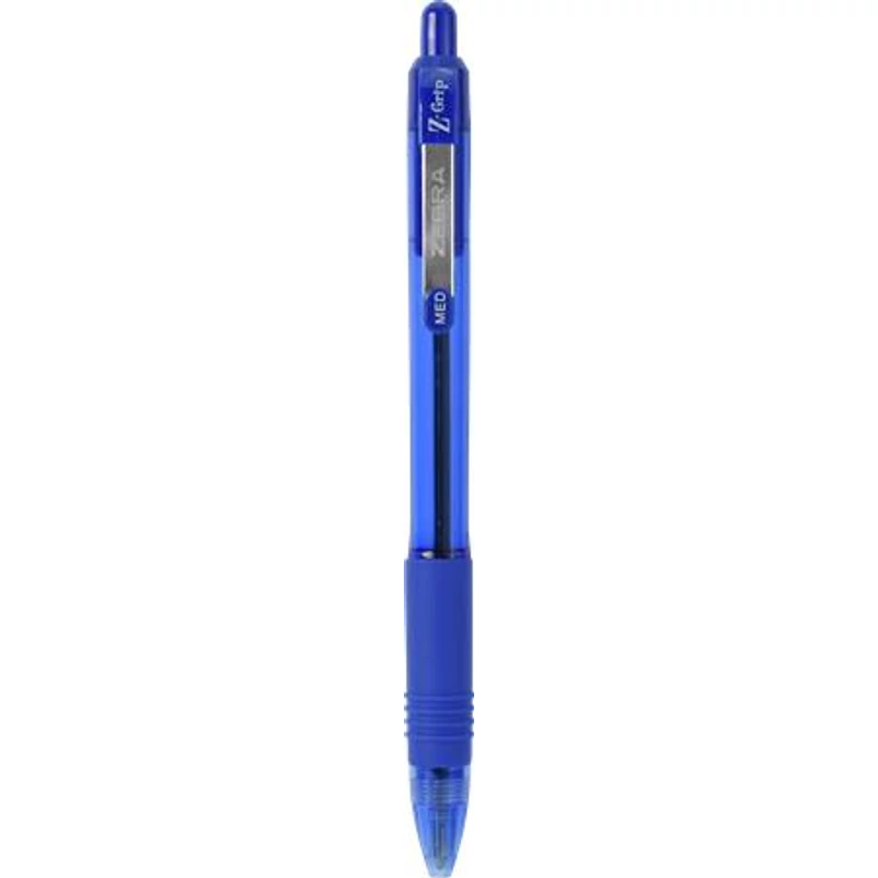 Golyóstoll, 0,27 mm, nyomógombos, ZEBRA "Z-Grip", kék
