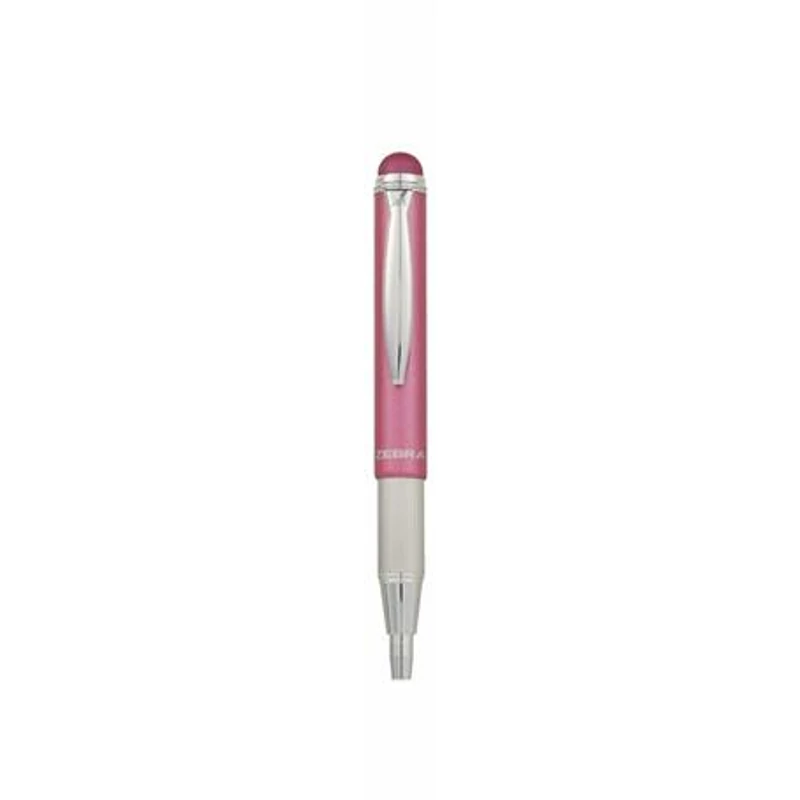 Golyóstoll, 0,24 mm, teleszkópos, rozsdamentes acél, pink tolltest, ZEBRA "Telescopic Metal Stylus", kék