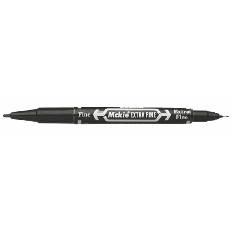 Alkoholos marker, 0,5 / 1,0 mm, kétvégű, ZEBRA "Mckie Extra Fine", fekete
