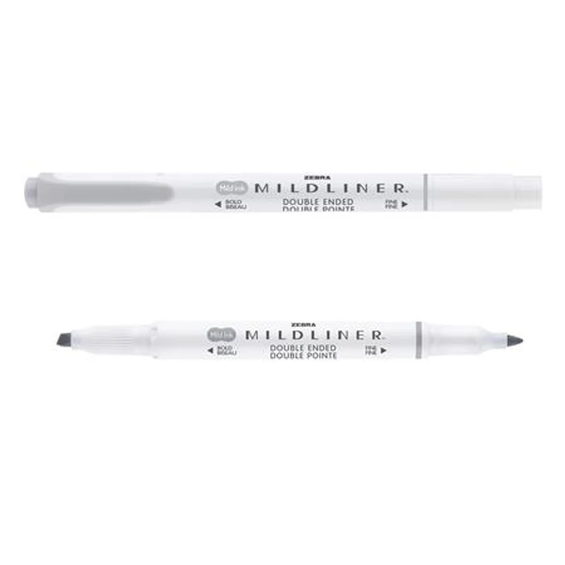 Szövegkiemelő, 1,0 / 3,5 mm, kétvégű ZEBRA "Mildliner Cool & Refined" szürke