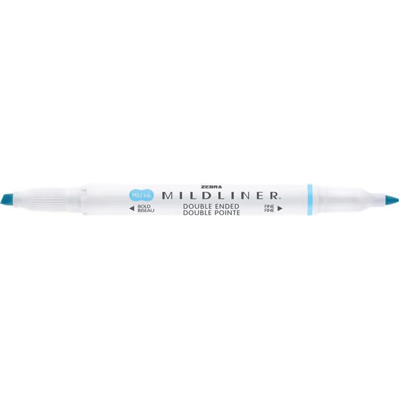 Szövegkiemelő, 1,0 / 3,5 mm, kétvégű, ZEBRA "Mildliner Fluorescent", kék,Szövegkiemelő, 1,0 / 3,5 mm, kétvégű, ZEBRA "Mildliner Fluorescent", kék