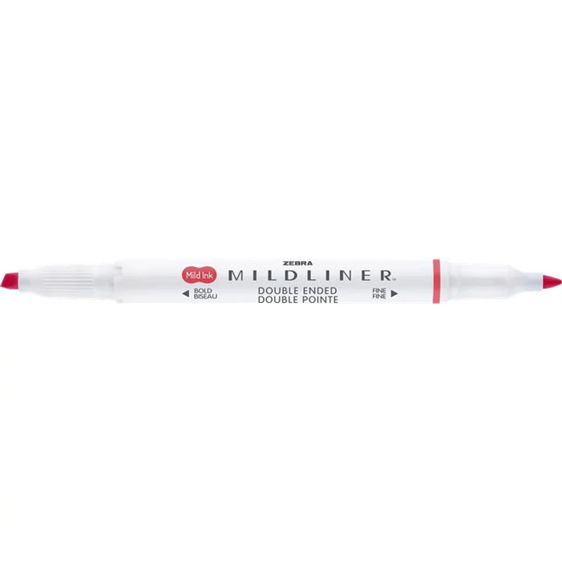 Szövegkiemelő, 1,0 / 3,5 mm, kétvégű ZEBRA "Mildliner Cool & Refined" piros,Szövegkiemelő, 1,0 / 3,5 mm, kétvégű ZEBRA "Mildliner Cool & Refined" piros