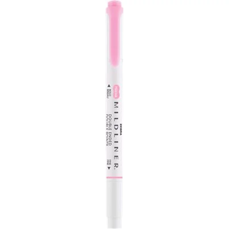 Szövegkiemelő, 1,0 / 3,5 mm, kétvégű, ZEBRA "Mildliner Fluorescent", rózsaszín