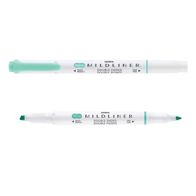 Szövegkiemelő, 1,0 / 3,5 mm, kétvégű, ZEBRA "Mildliner Fluorescent", türkiz