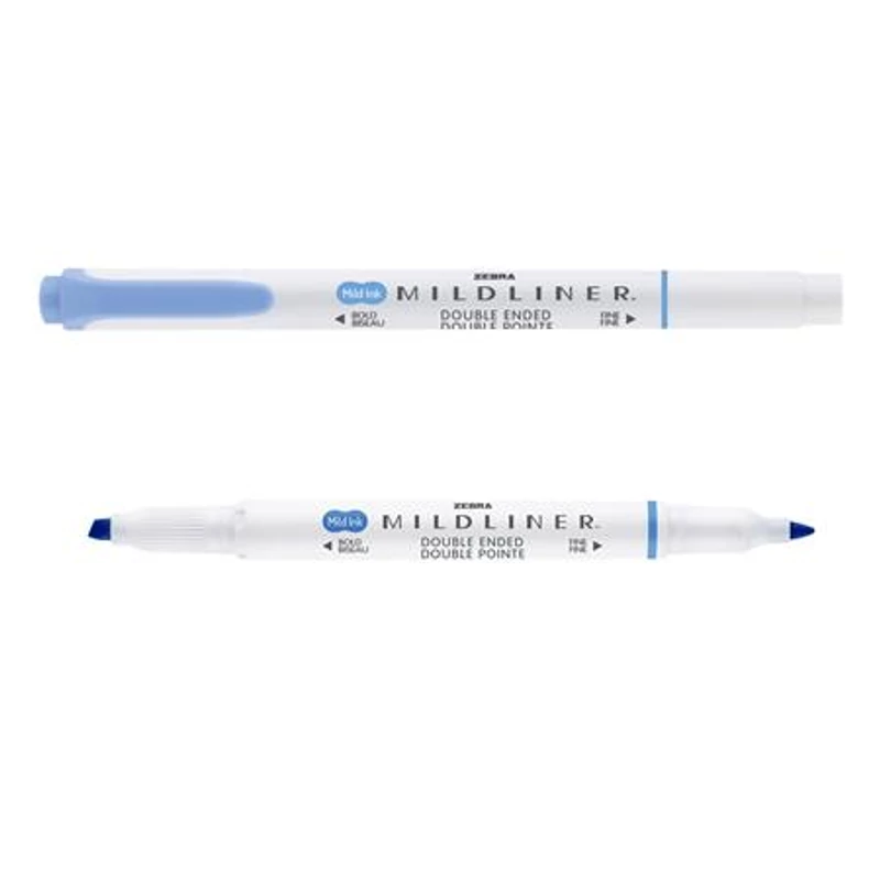Szövegkiemelő, 1,0 / 3,5 mm, kétvégű ZEBRA "Mildliner Cool & Refined" kék