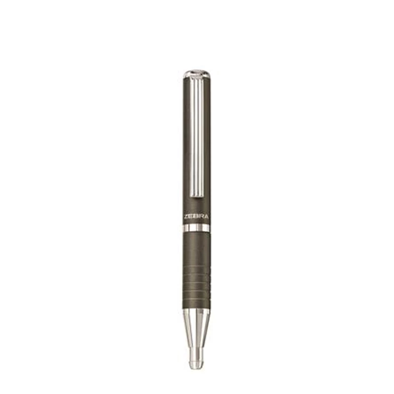 Golyóstoll, 0,24 mm, teleszkópos, metálszürke tolltest, ZEBRA "SL-F1", kék
