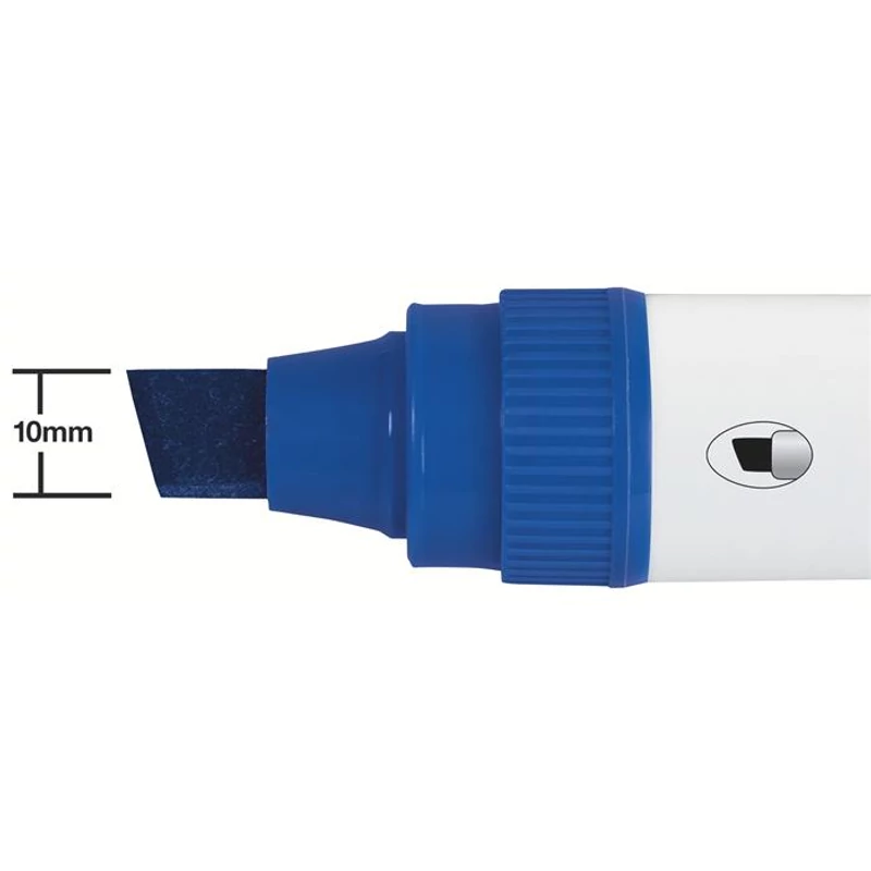 Táblamarker, vágott hegyű, 10 mm, NOBO "Glide", kék