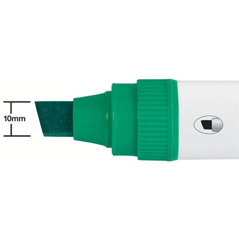 Táblamarker, vágott hegyű, 10 mm, NOBO "Glide", zöld