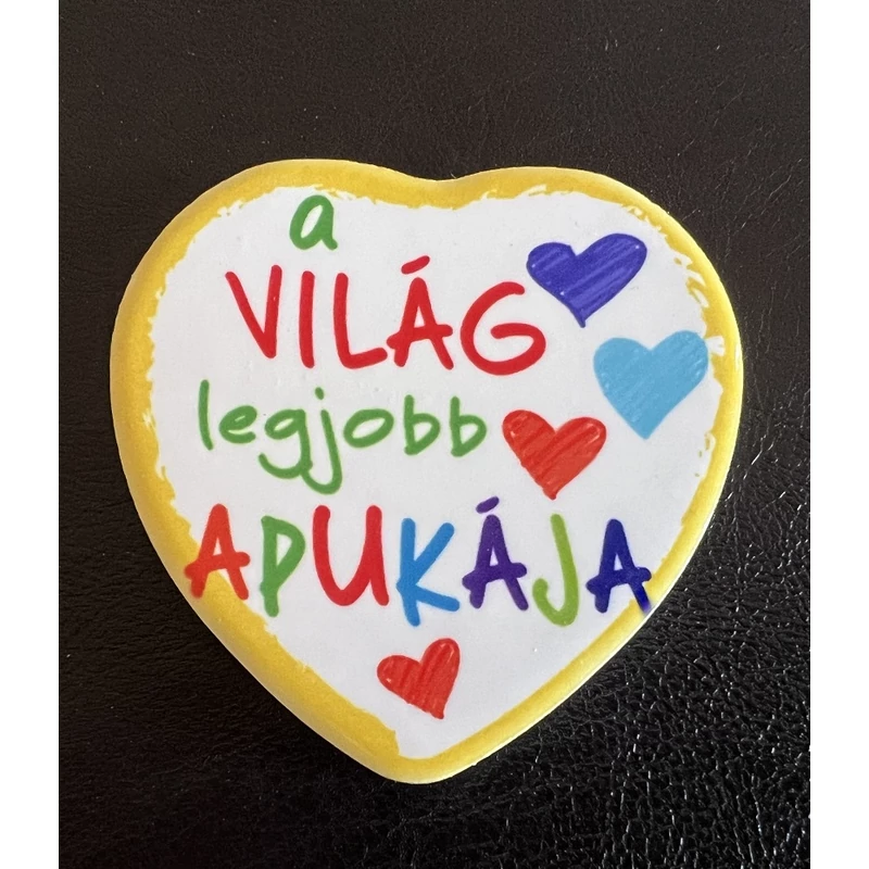 Kerámia hűtőmágnes - A világ legjobb Apukája ...Ajándék Apának