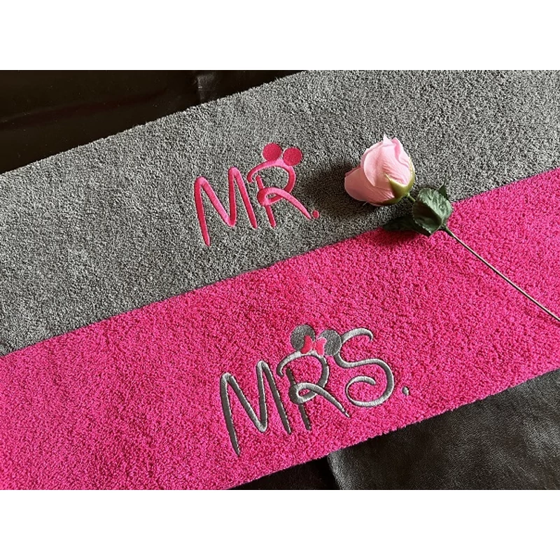 Mr. és Mrs. páros törölköző - Szürke