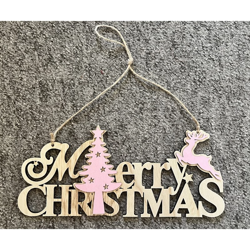 Ajtódísz - Merry Christmas felirattal