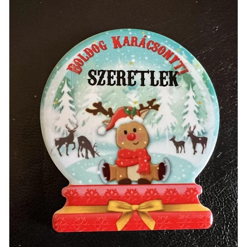 Karácsonyi hűtőmágnes Szeretlek - Ajándék ötlet karácsonyra
