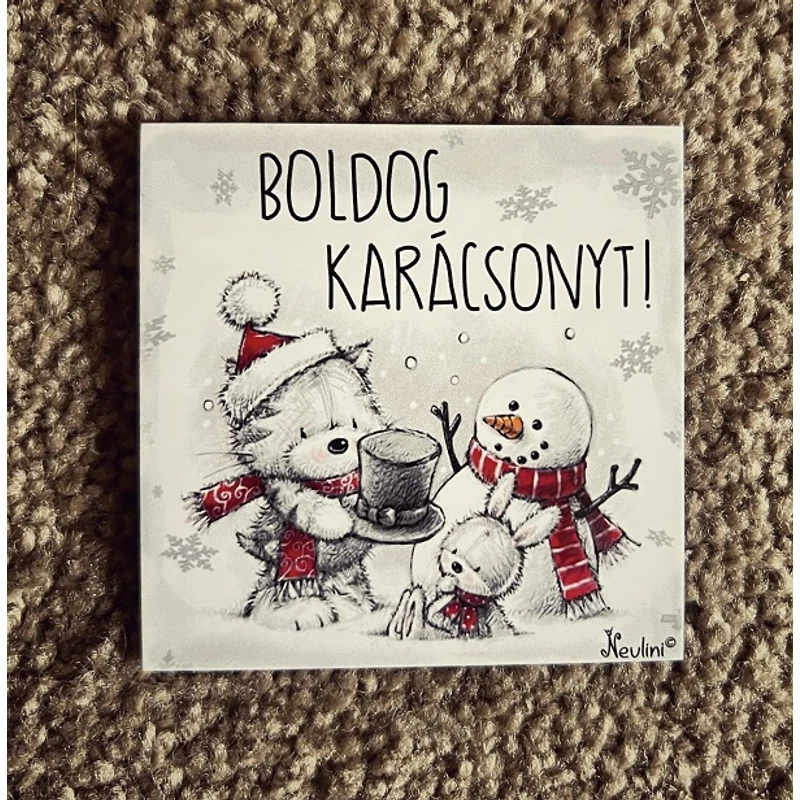 Hűtőmágnes-Rajzolt Karácsony