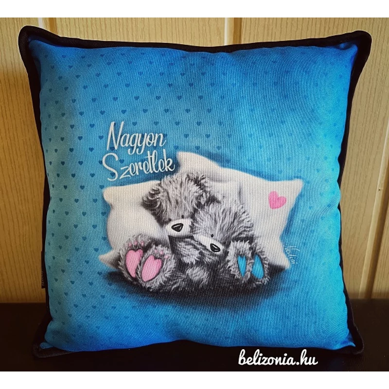 Párna kocka - Nagyon Szeretlek kék macis
