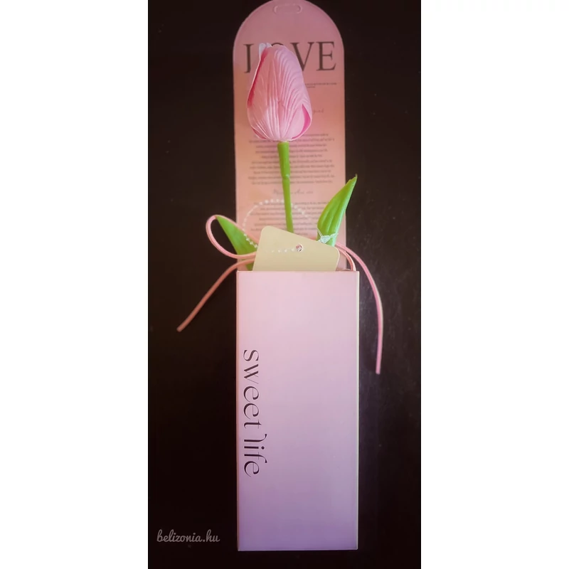 Rózsaszín színű szappan tulipán - Szerelmes Ajándék