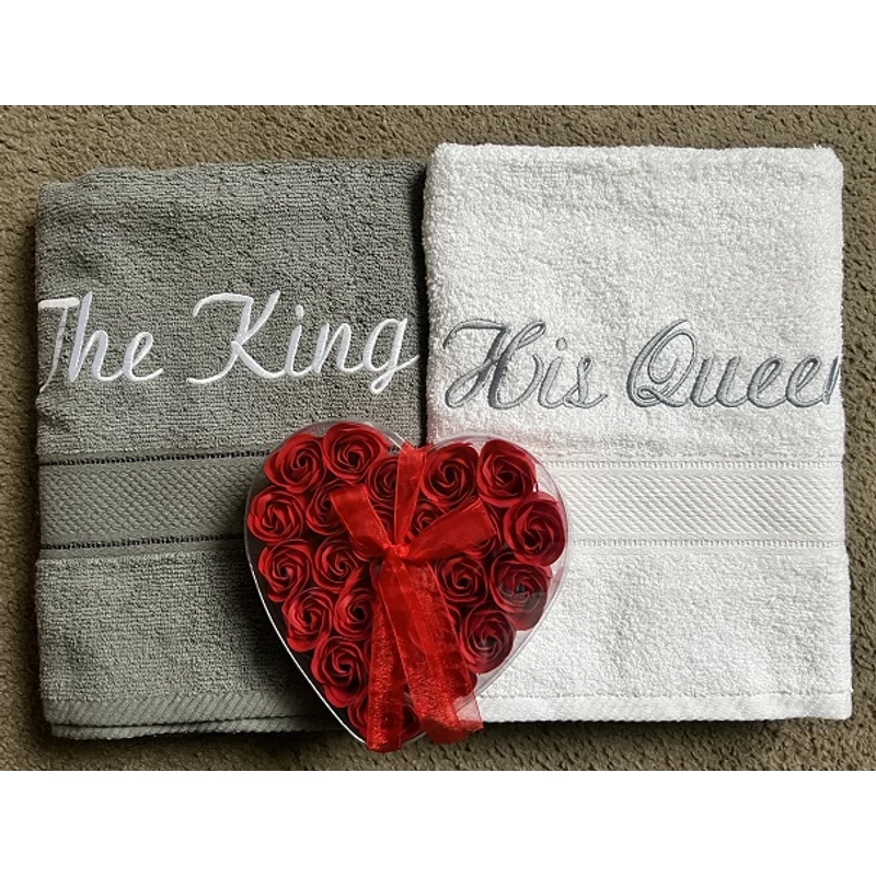 The King - His Queen páros törölköző