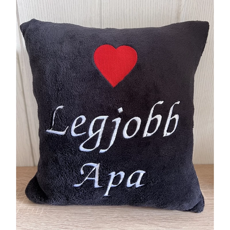 Hímzett párna - Legjobb apa fekete
