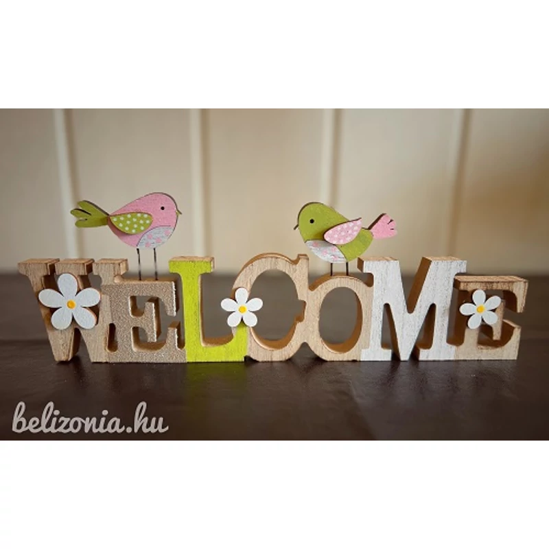 Welcome felirat madárral - Tavaszi dekoráció