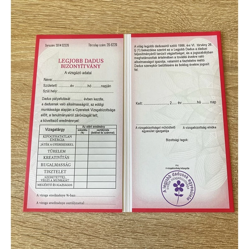 Bizonyítvány - Legjobb Dadus