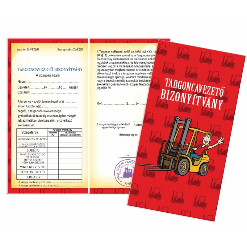 Bizonyítvány - Targoncavezető