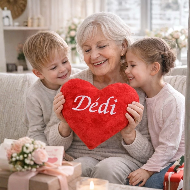 Hímzett szív párna -Dédi