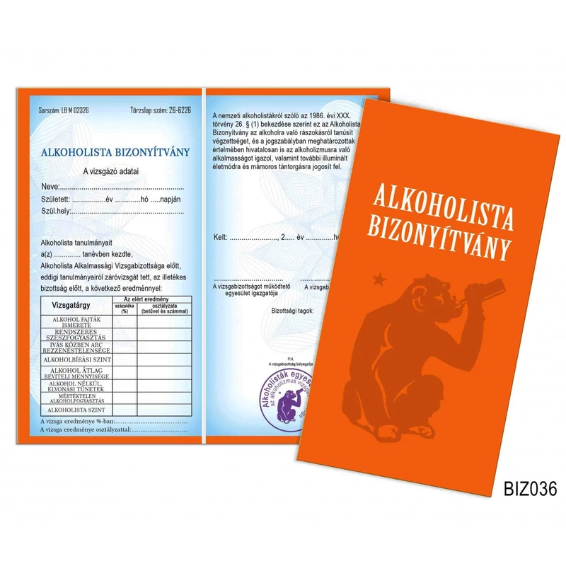 Bizonyítvány - Alkoholista