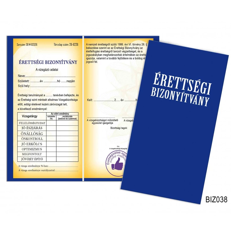 Bizonyítvány - Érettségi 2