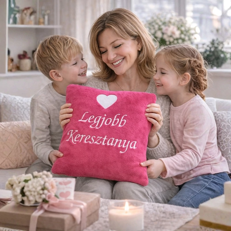 Hímzett párna - Legjobb keresztanya
